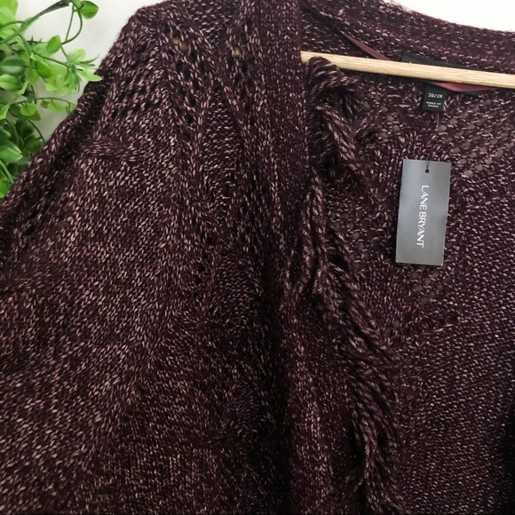NEW Lane Bryant Fringe Plum Duster Cardigan 4X - Picture 9 of 15